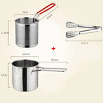 Deep Frying Pot Stainless Steel Oil-Saving 1.2L