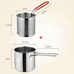 Deep Frying Pot Stainless Steel Oil-Saving 1.2L