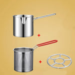 Deep Frying Pot Stainless Steel Oil-Saving 1.2L
