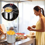 Deep Frying Pot Stainless Steel Oil-Saving 1.2L