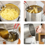 Deep Frying Pot Stainless Steel Oil-Saving 1.2L