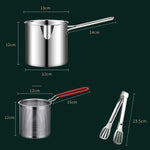Deep Frying Pot Stainless Steel Oil-Saving 1.2L