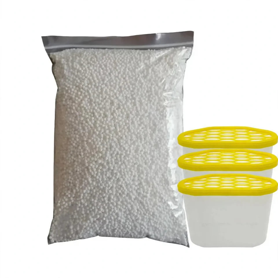 Dehumidifier Refill Set Calcium Chloride 3 Reusable Boxes
