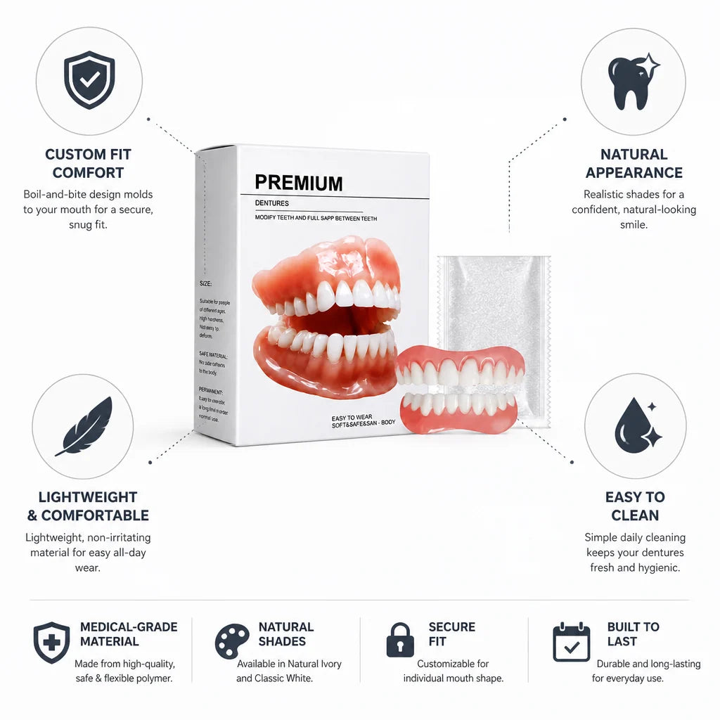 Denture Set Boil-and-Bite Moldable Upper & Lower