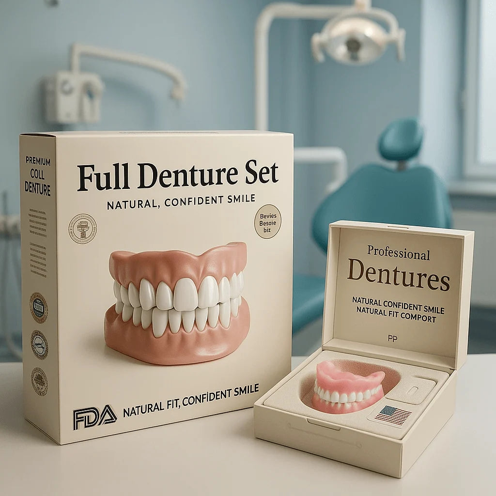 Denture Set Heat-Molded Reusable Upper & Lower