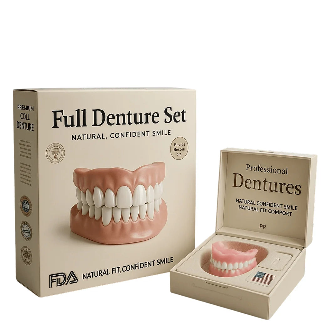 Denture Set Heat-Molded Reusable Upper & Lower
