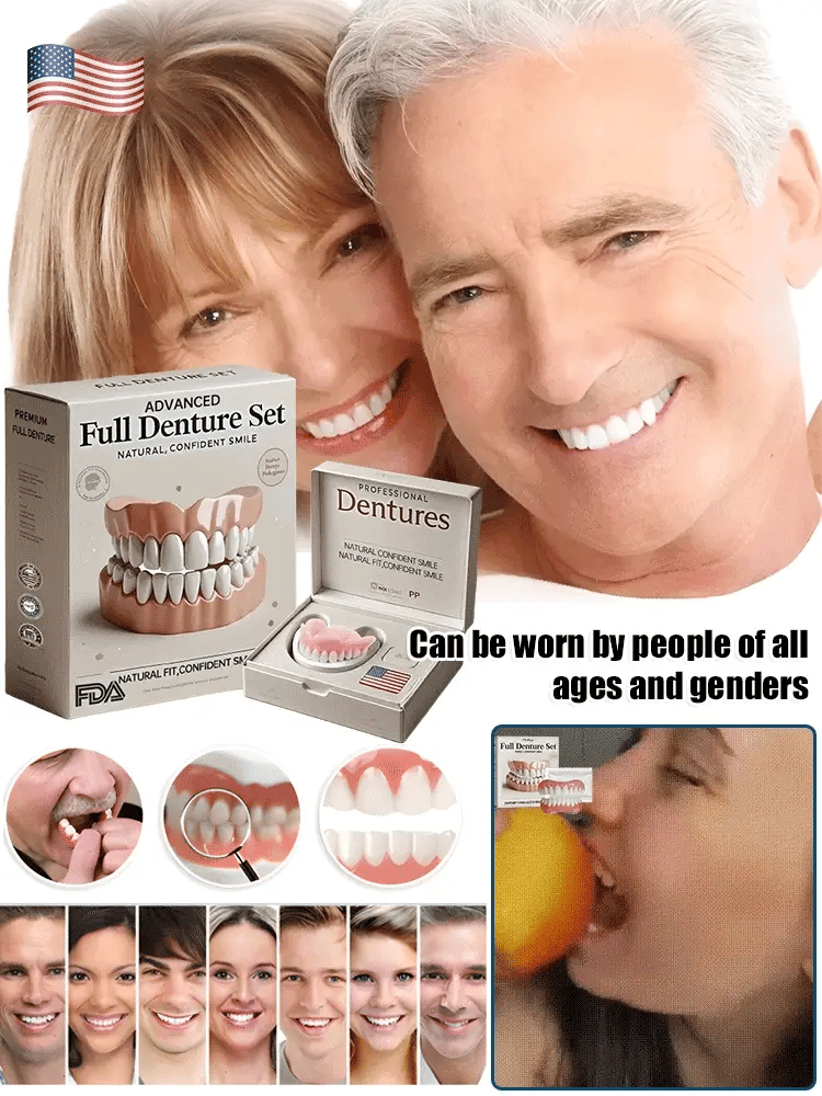 Denture Set Heat-Molded Reusable Upper & Lower