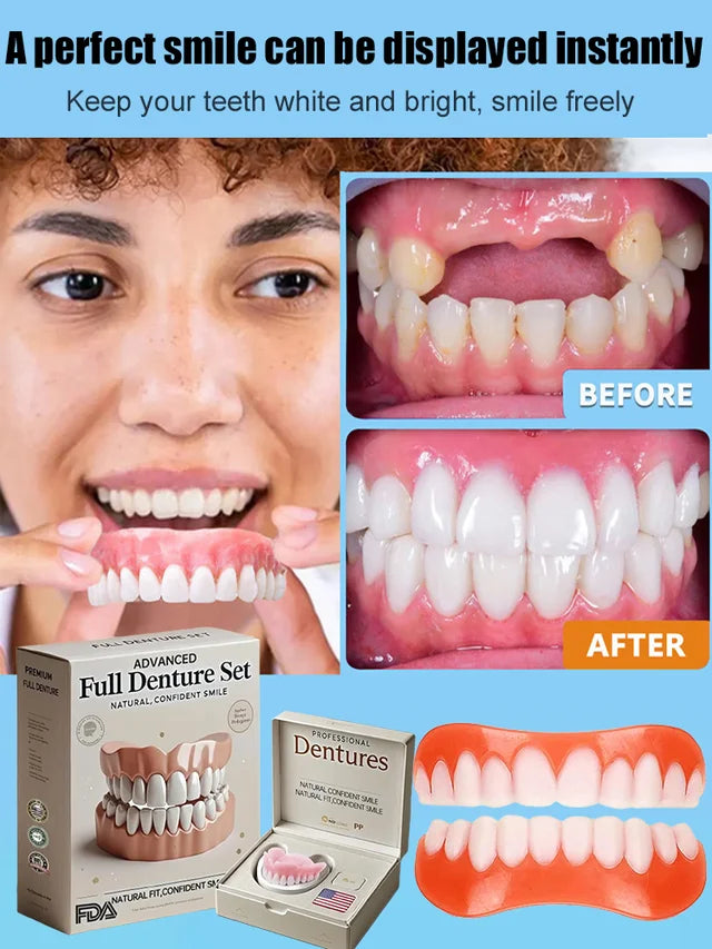 Denture Set Heat-Molded Reusable Upper & Lower