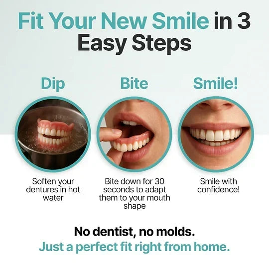 Denture Set Moldable Upper & Lower At-Home Fitting Kit