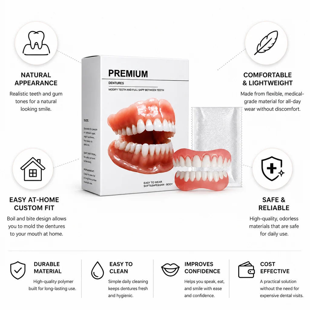 Denture Set Upper & Lower Custom Mouldable Fit