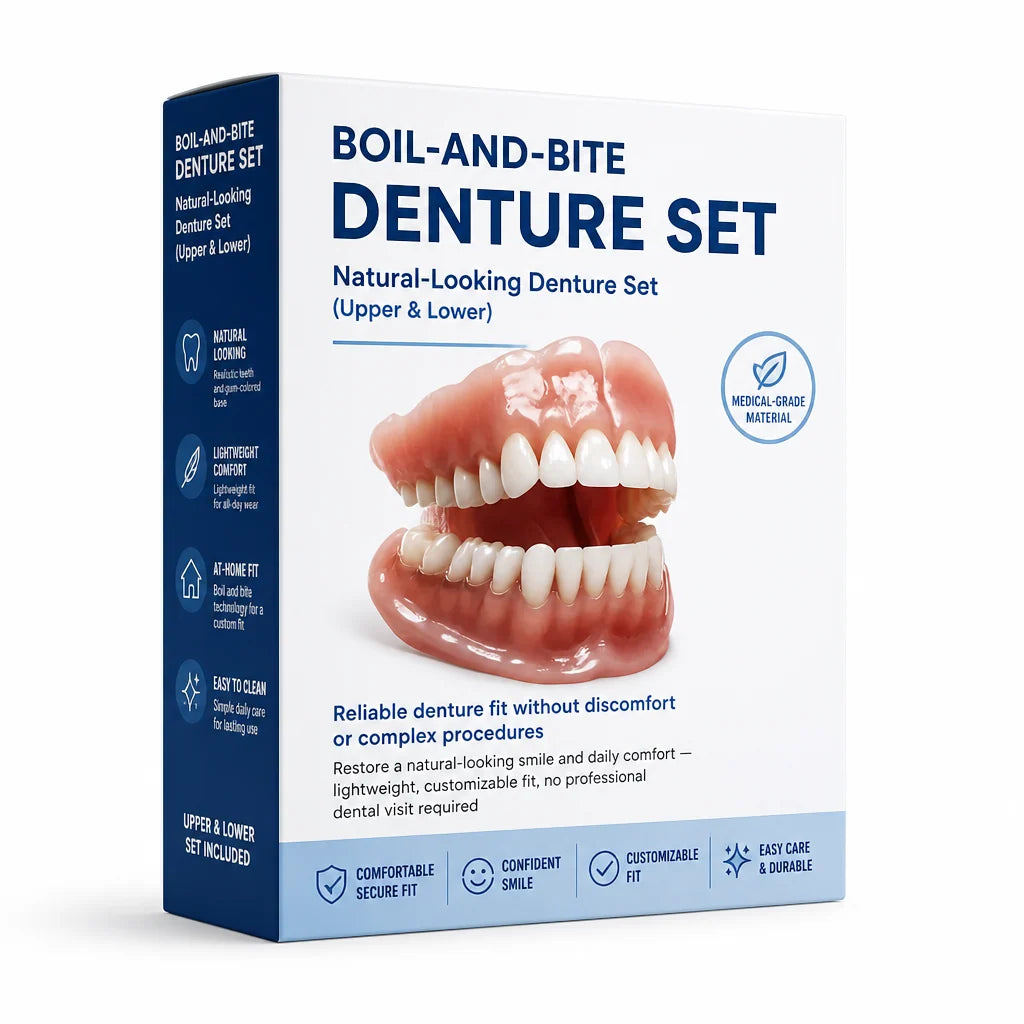 Denture Set Upper & Lower Custom Mouldable Fit