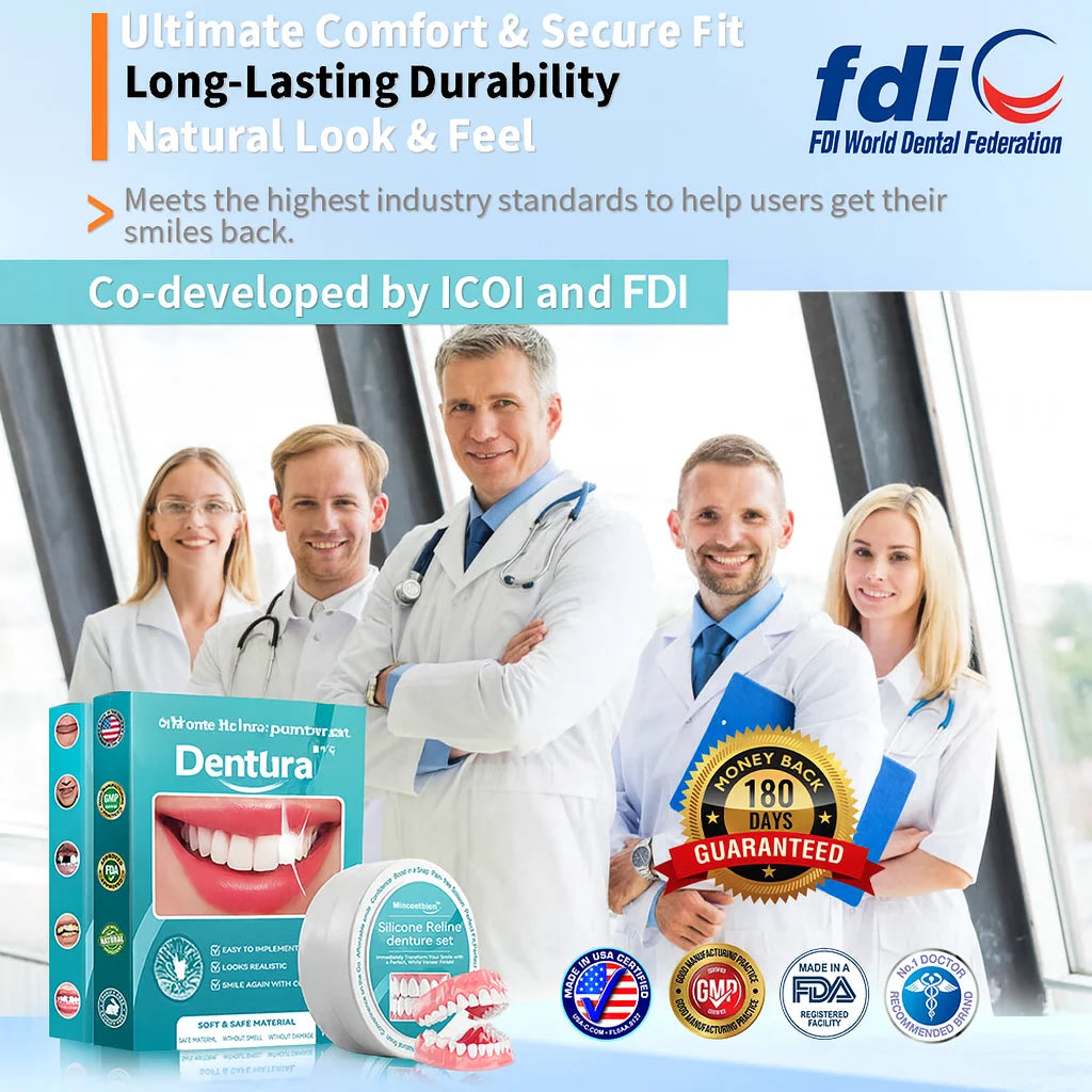 Denture Set Upper & Lower Silicone Secure Fit