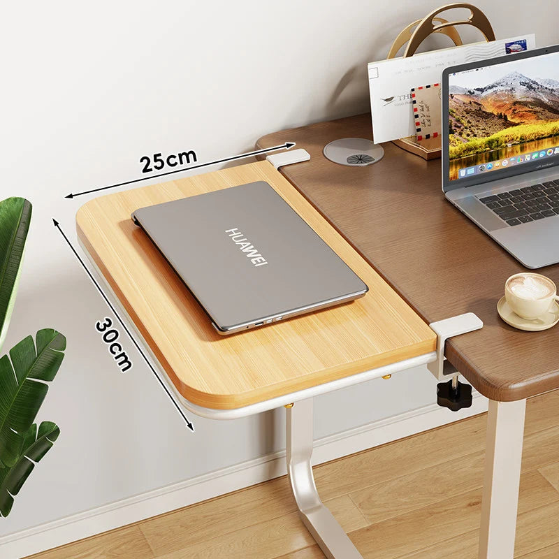 Desk Extension Shelf Bamboo Clamp-On Space-Saving