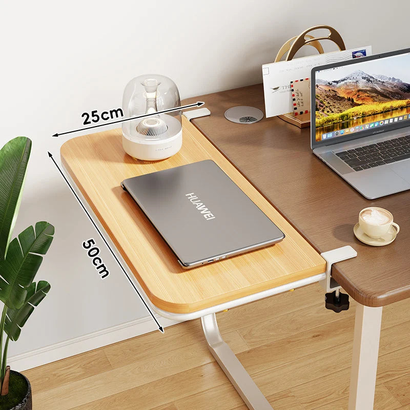 Desk Extension Shelf Bamboo Clamp-On Space-Saving