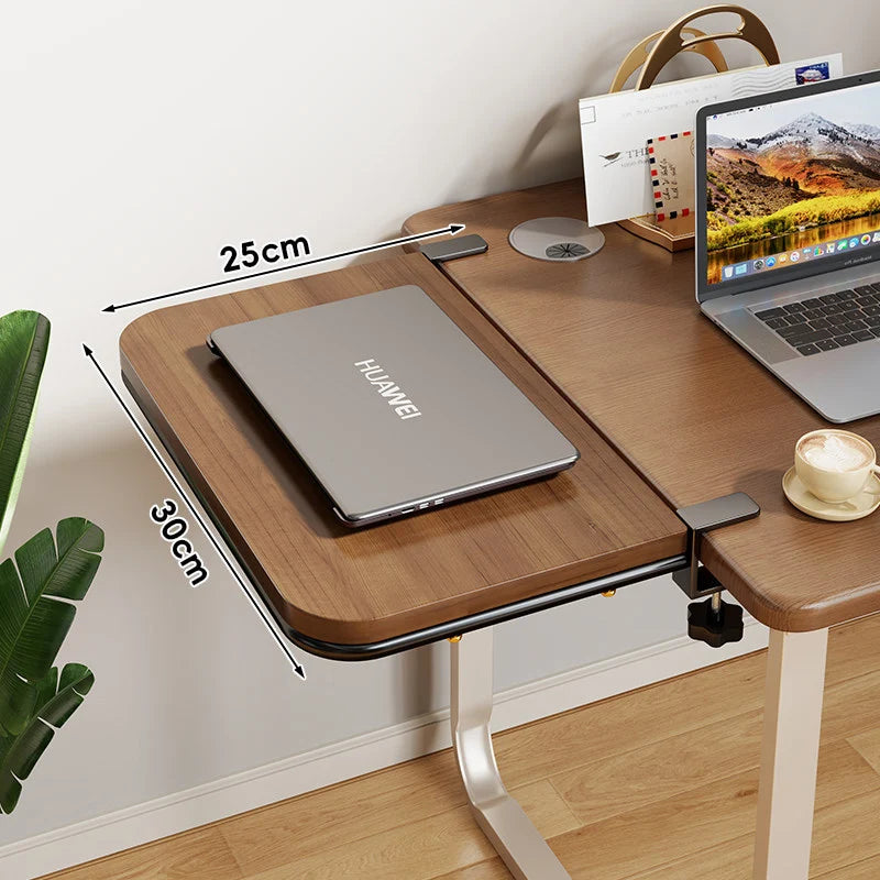 Desk Extension Shelf Bamboo Clamp-On Space-Saving