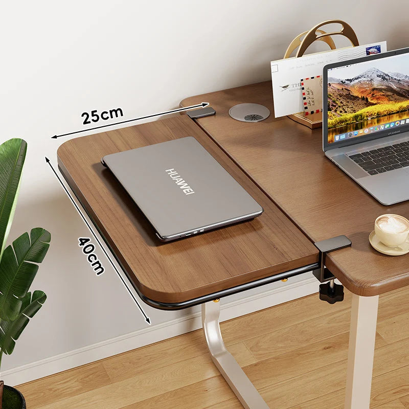 Desk Extension Shelf Bamboo Clamp-On Space-Saving