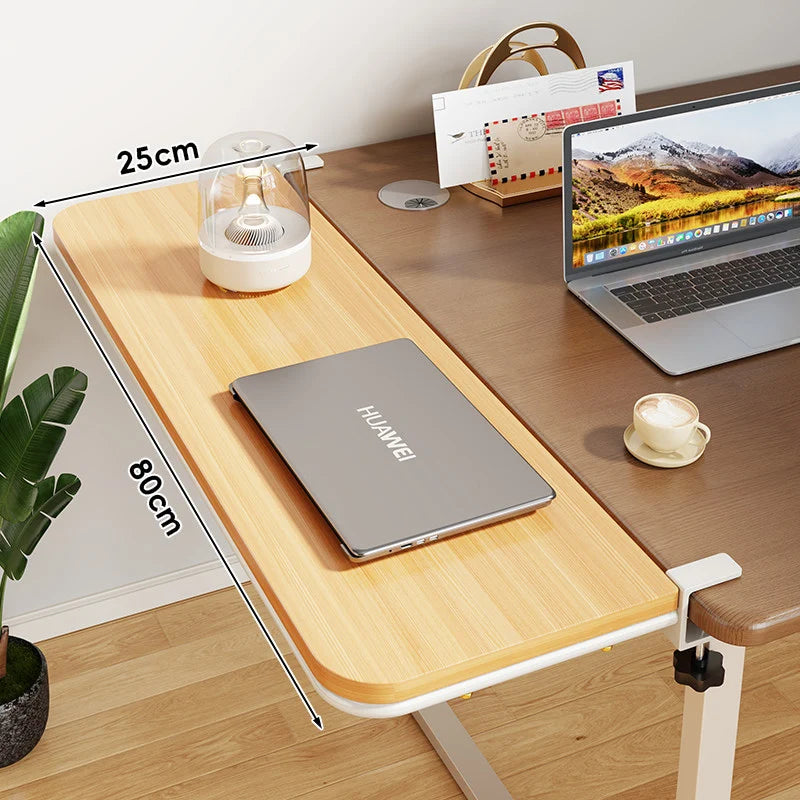 Desk Extension Shelf Bamboo Clamp-On Space-Saving