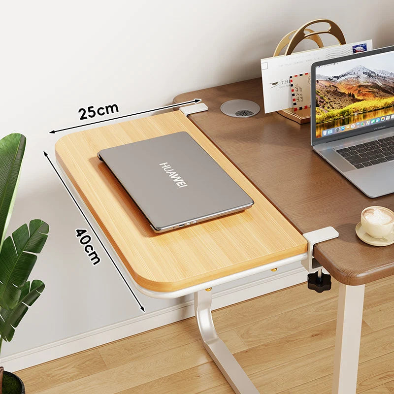 Desk Extension Shelf Bamboo Clamp-On Space-Saving