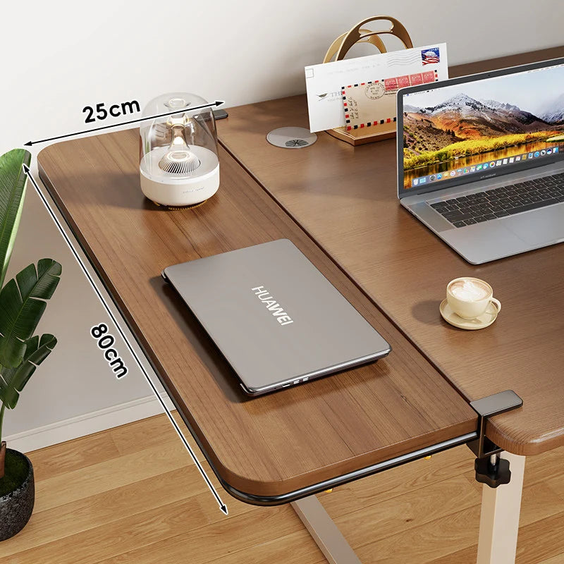 Desk Extension Shelf Bamboo Clamp-On Space-Saving