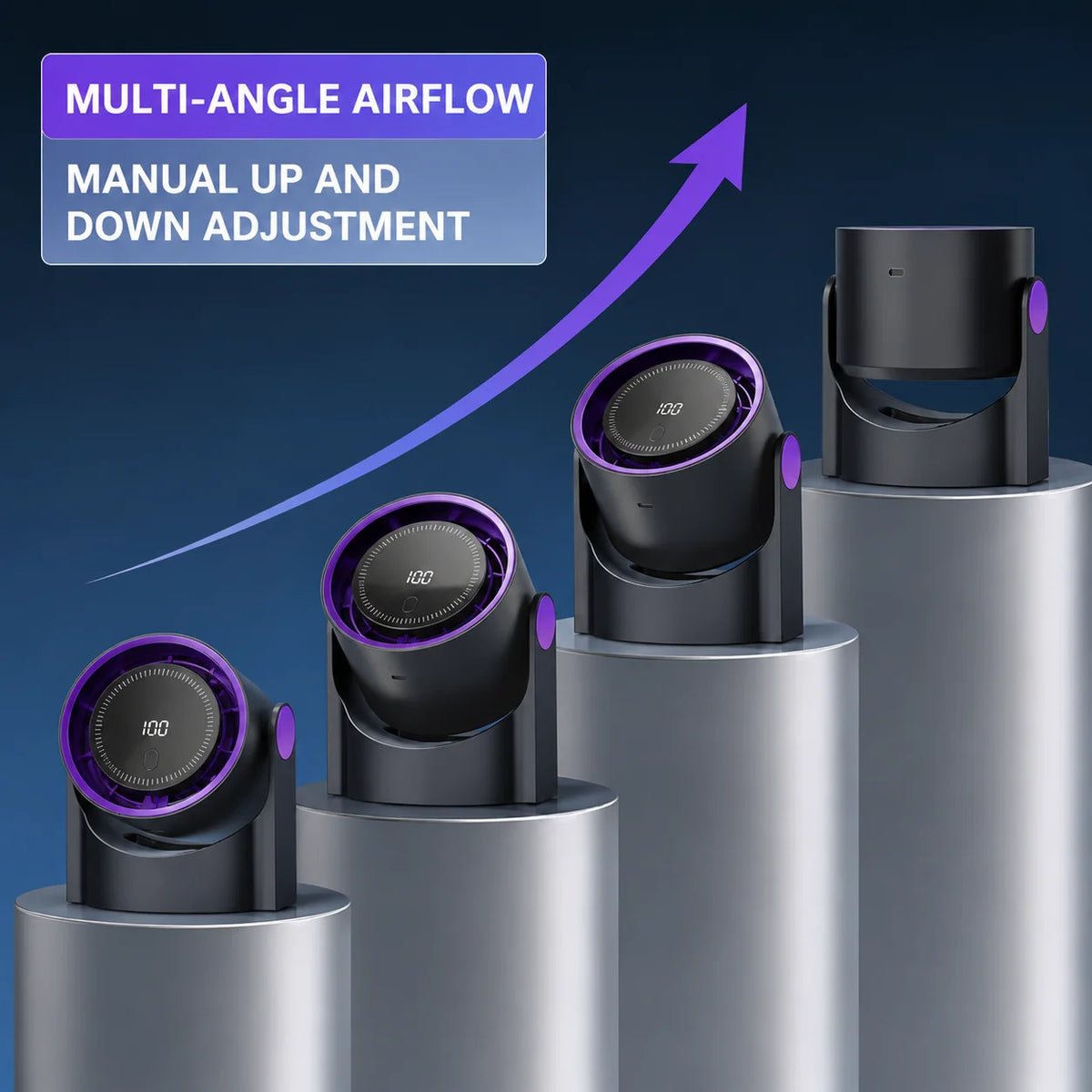 Desk Fan USB-Powered Adjustable Airflow Oscillation