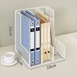 Desk File Organizer Powder-Coated Metal Mesh Adjustable Dividers