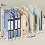 Desk File Organizer Powder-Coated Metal Mesh Adjustable Dividers