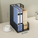 Desk File Organizer Powder-Coated Metal Mesh Adjustable Dividers