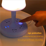 Desk Lamp Built-In Power Strip & Phone Holder