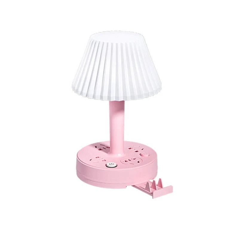 Desk Lamp LED With Phone Holder & Three Power Sockets