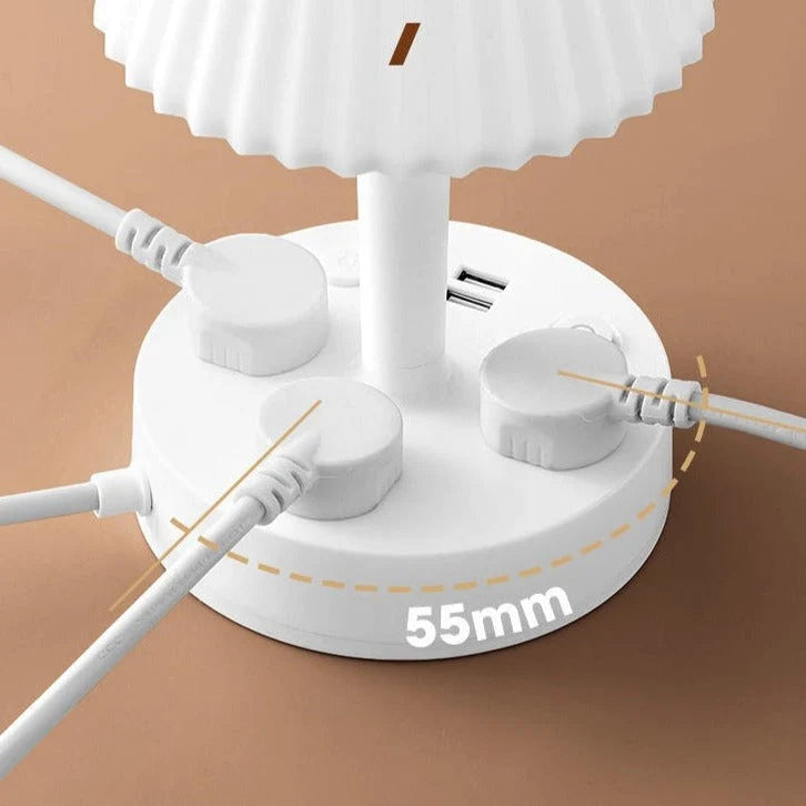 Desk Lamp LED With Phone Holder & Three Power Sockets