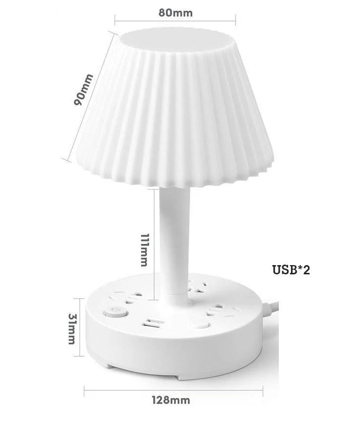 Desk Lamp LED With Phone Holder & Three Power Sockets