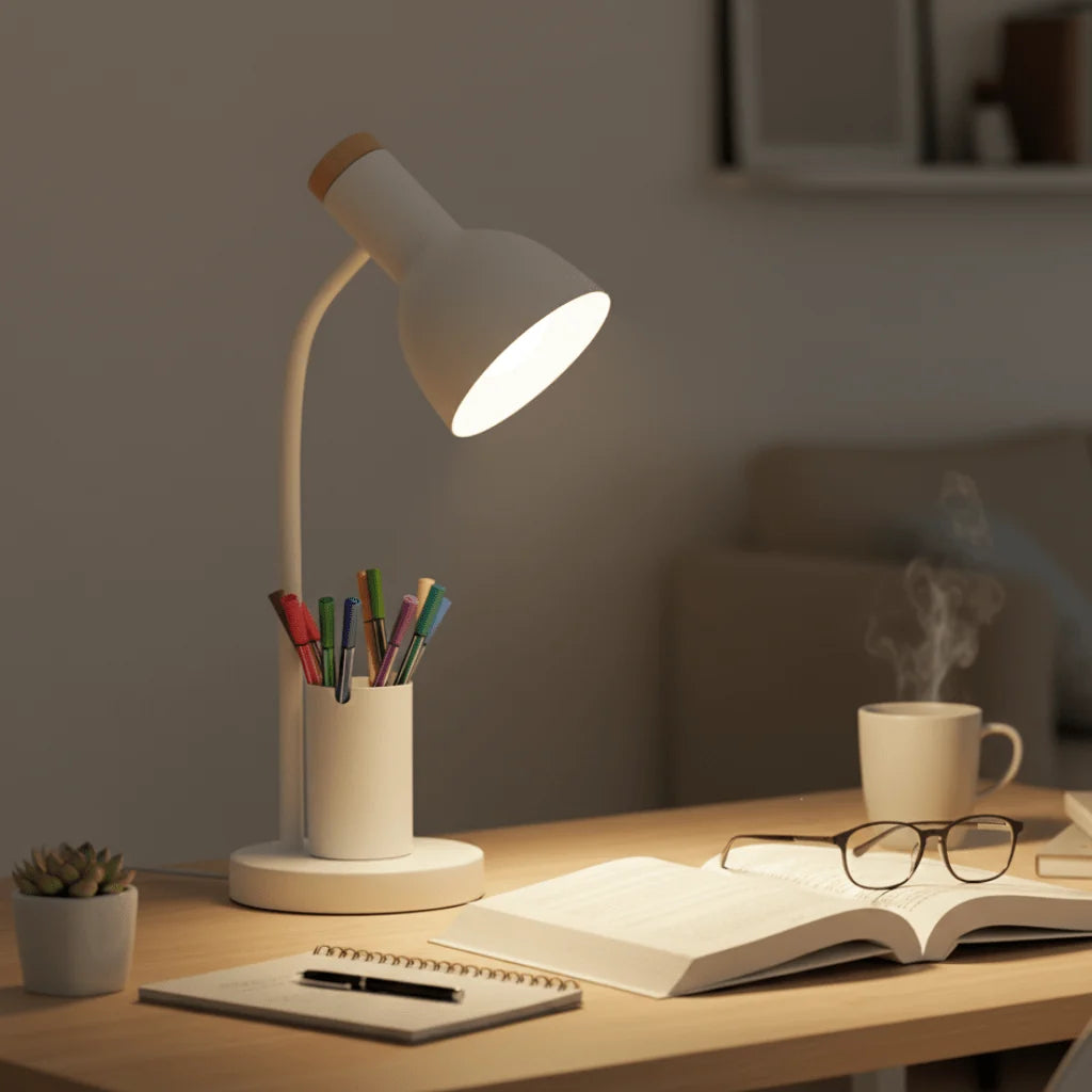 Desk Lamp Three-Color Lighting Built-In Pen Holder