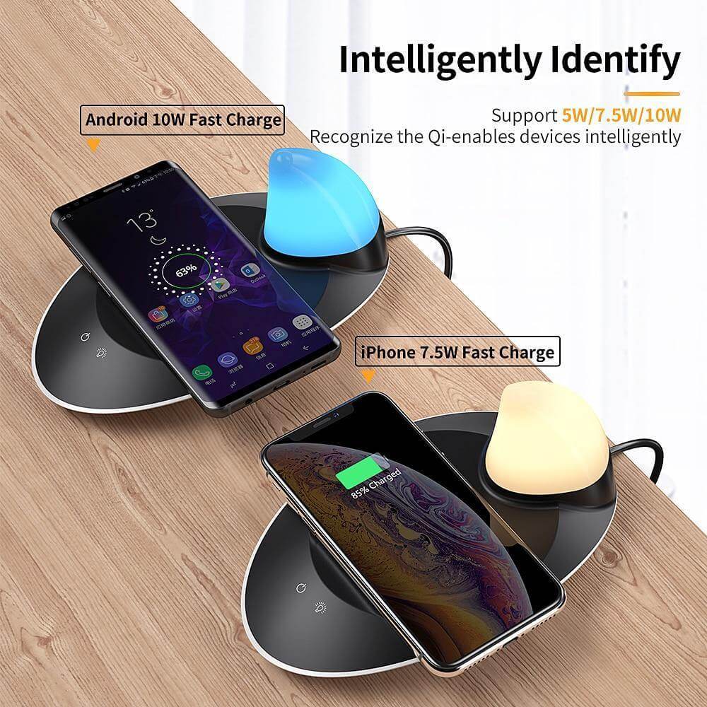 Desk Lamp Wireless Charging Color Light Settings