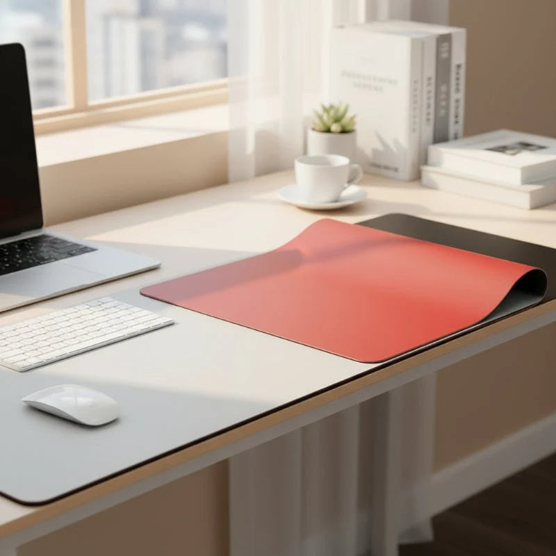 Desk Mat Smooth PU Leather Non-Slip Water-Repellent Surface
