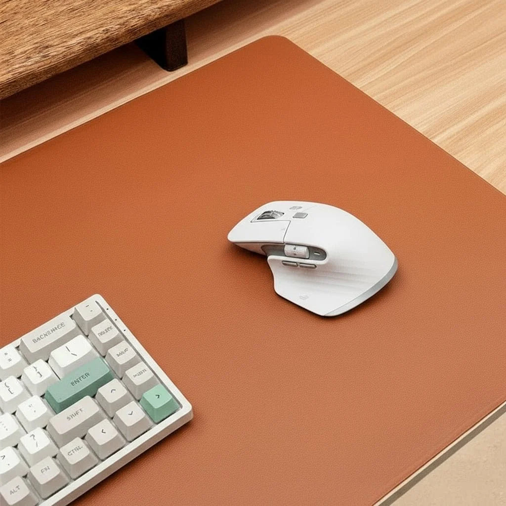 Desk Mat Smooth PU Leather Non-Slip Water-Repellent Surface