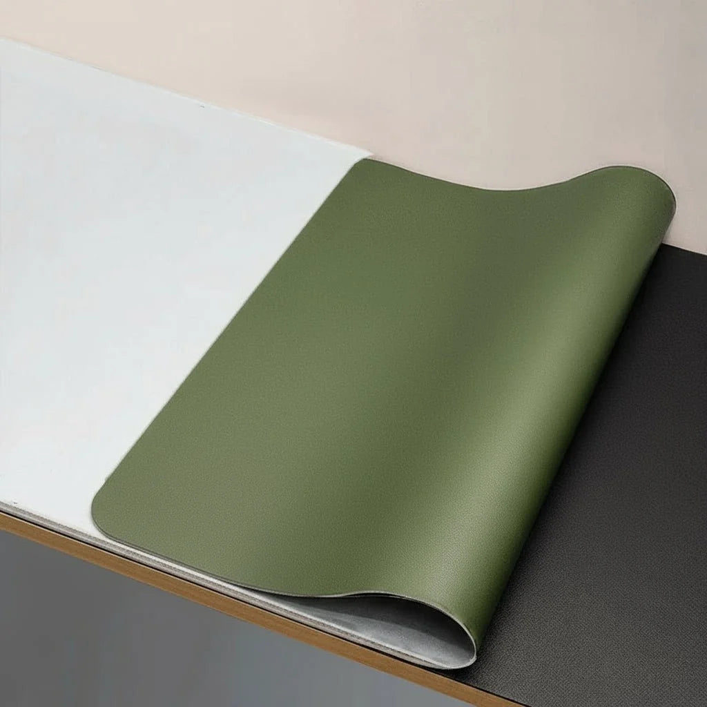 Desk Mat Smooth PU Leather Non-Slip Water-Repellent Surface