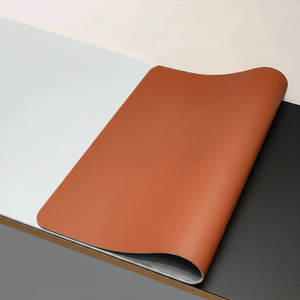 Desk Mat Smooth PU Leather Non-Slip Water-Repellent Surface