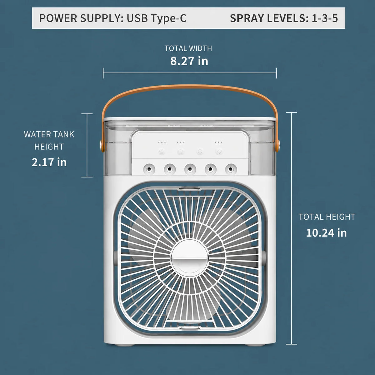 Desk Misting Fan Humidifier USB-C Powered Quiet Operation
