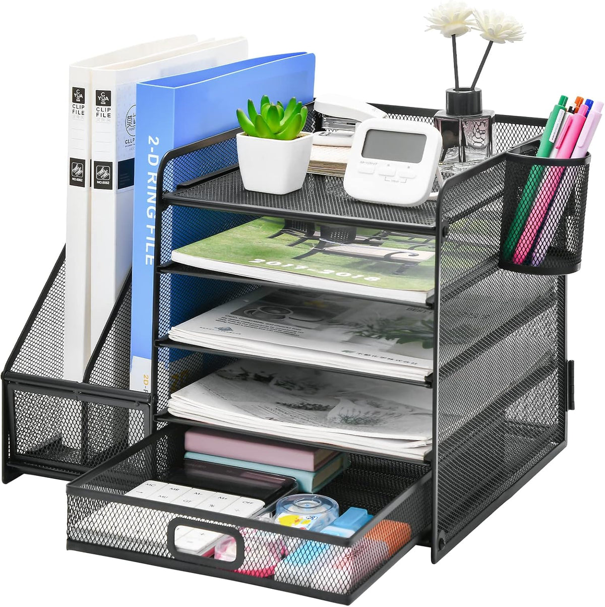 Desk Organizer 5-Tier Steel Mesh Drawer