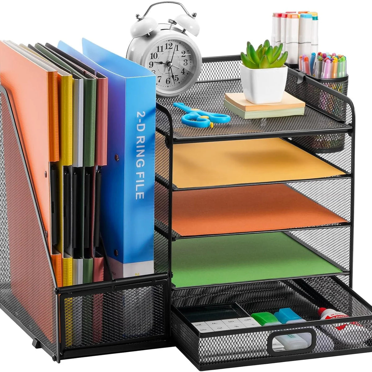 Desk Organizer 5-Tier Steel Mesh Drawer
