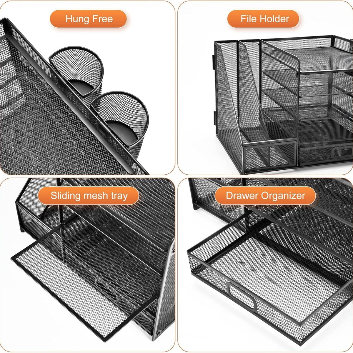 Desk Organizer 5-Tier Steel Mesh Drawer
