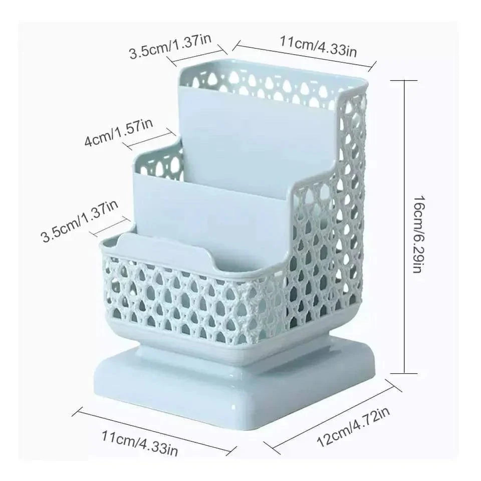 Desk Organizer Imitation Rattan Compact Plastic Holder