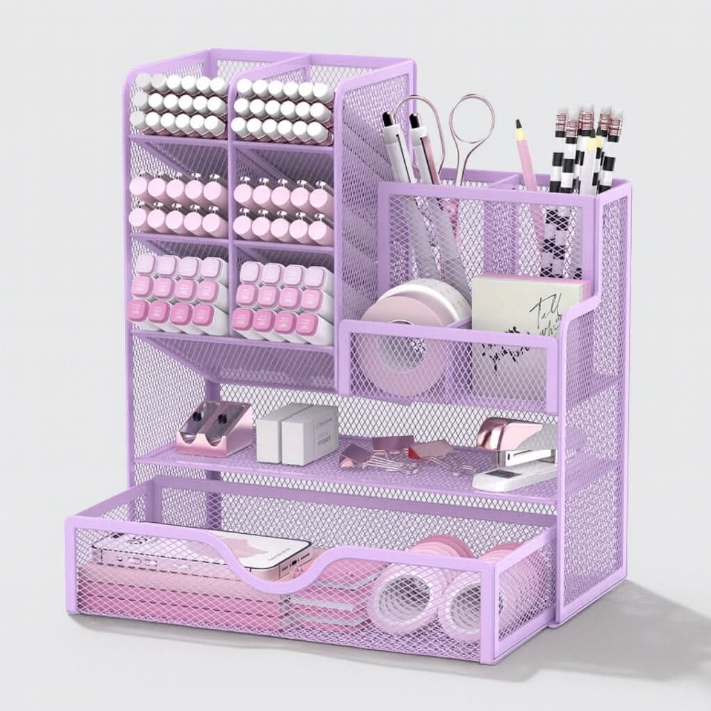 Desk Organizer Metal Multi-Compartment Compact Design