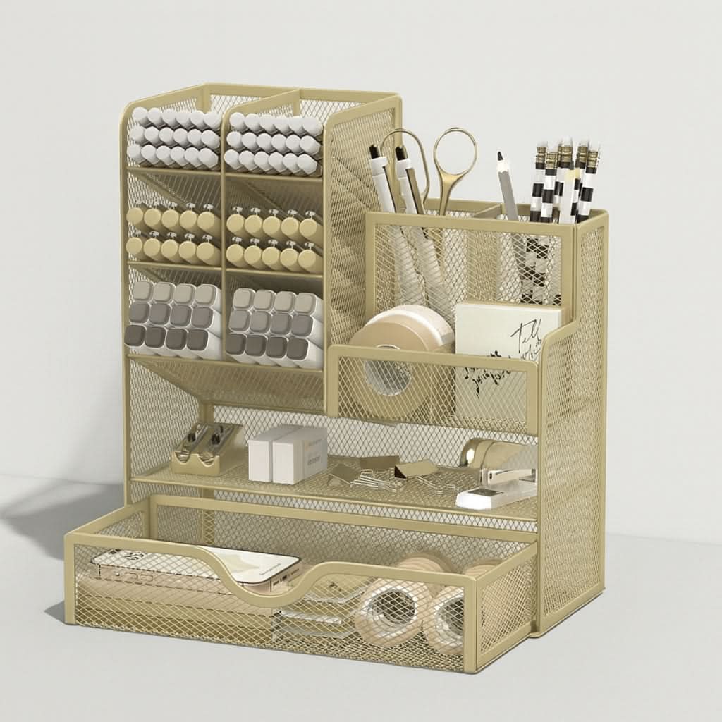 Desk Organizer Metal Multi-Compartment Compact Design