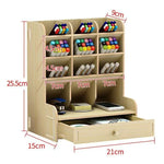 Desk Organizer Wooden Segmented 45-Degree Angled Insert