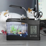 Desktop Aquarium LCD Clock & Colorful LED Lighting