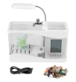 Desktop Aquarium LCD Clock & Colorful LED Lighting