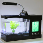 Desktop Aquarium LCD Clock & Colorful LED Lighting