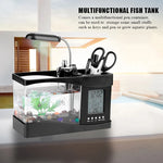 Desktop Aquarium LCD Clock & Colorful LED Lighting