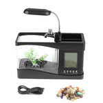 Desktop Aquarium LCD Clock & Colorful LED Lighting